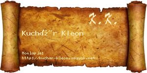 Kuchár Kleon névjegykártya